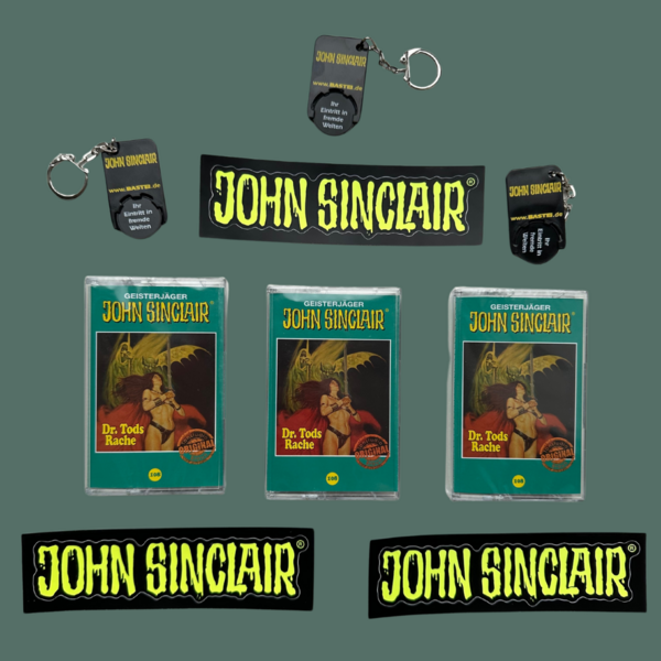 Gewinnspiel 3 x eine Musikkassette mit Folge 108, ein Aufkleber und ein Schlüsselanhänger